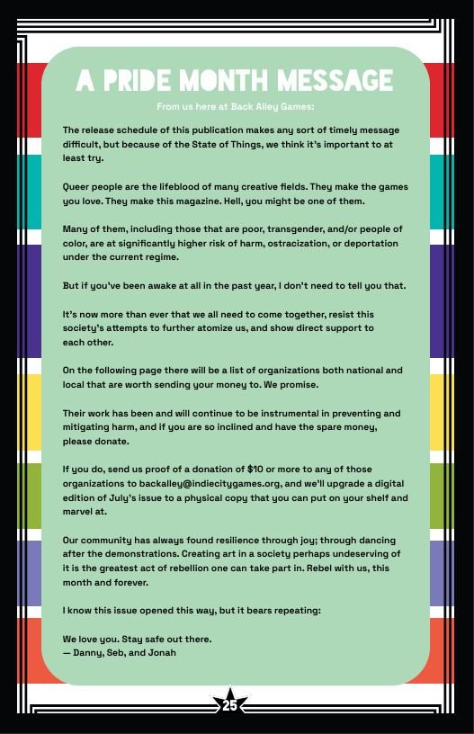 back alley games issue 11 A magazine page