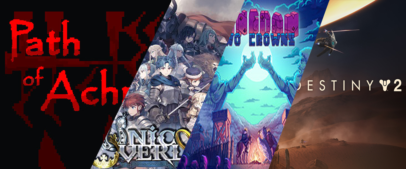 Four game covers laid out horizontally, overlapping each other