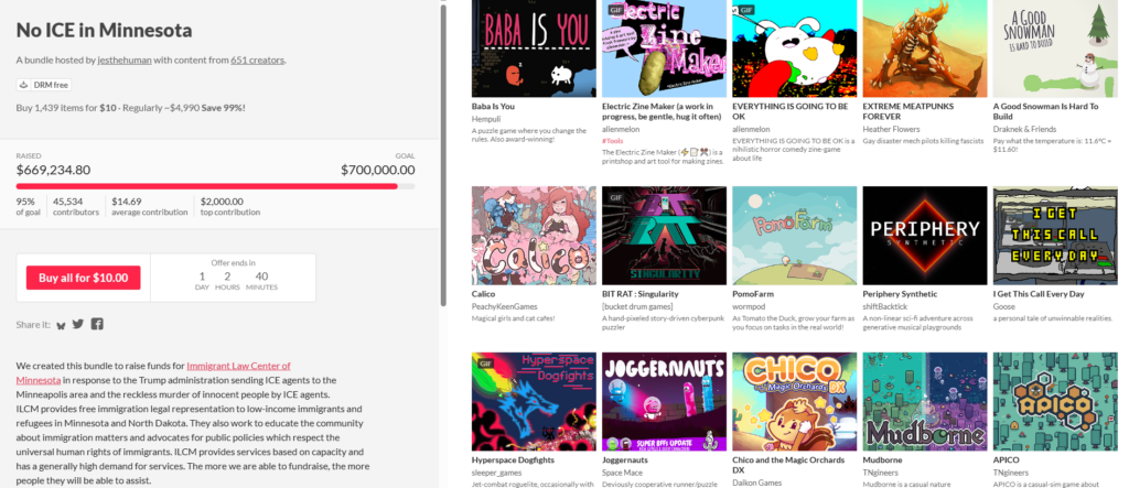 Web screenshot of a video game bundle